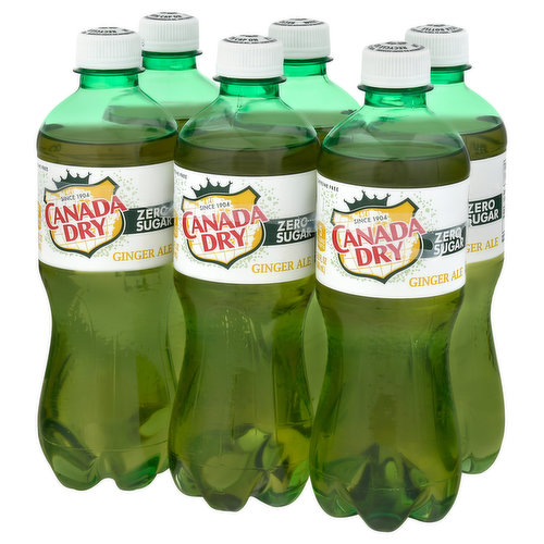 Canada Dry Ginger Ale, Zero Sugar, 6 Pack - King Kullen