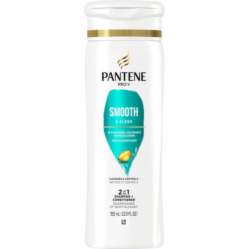 Pantene Shampoo + Conditioner, 2 in 1, Smooth & Sleek