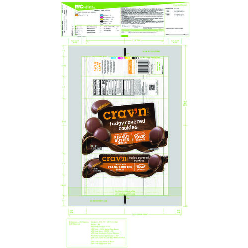 Crav'n Flavor Cookies, Peanut Butter, Fudgy Covered
