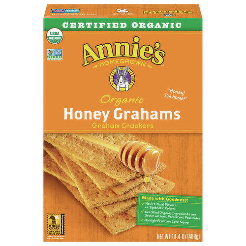 Annie's Graham Crackers, Organic, Honey Grahams