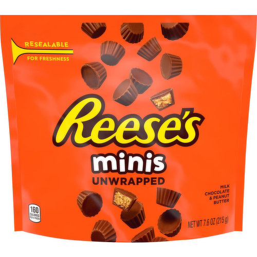 Reese's Milk Chocolate & Peanut Butter, Minis, Unwrapped