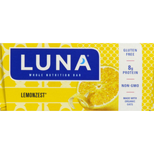 Luna Nutrition Bar, Whole, Lemonzest