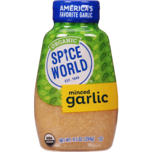 Spice World Garlic, Organic, Minced