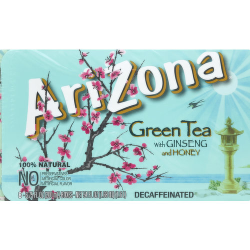 AriZona Green Tea, with Ginseng and Honey, Decaffeinated