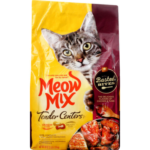 Meow Mix Cat Food, with Basted Bites, Chicken & Tuna
