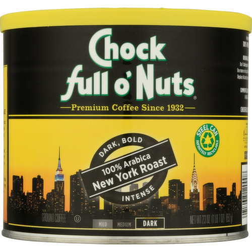 Chock full o'Nuts Coffee, Ground, New York Roast, Dark