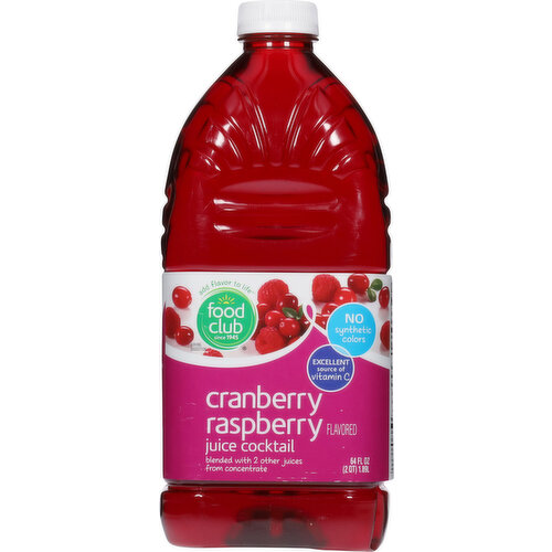 Food Club Juice Cocktail, Cranberry Raspberry Flavored