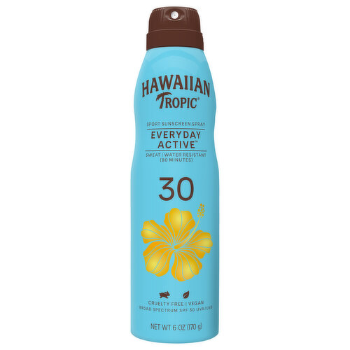 Hawaiian Tropic Sunscreen Spray, Sport, Everyday Active, SPF 30