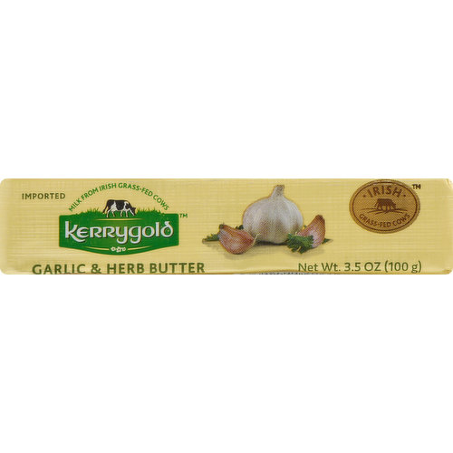 Kerrygold Butter, Garlic & Herb 3.5 Oz, Butter & Margarine