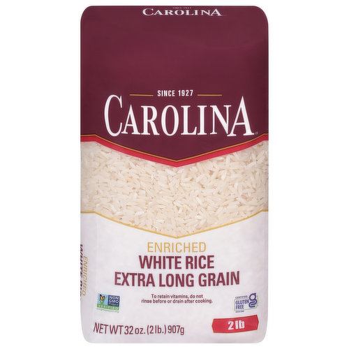 Carolina White Rice, Extra Long Grain, Enriched