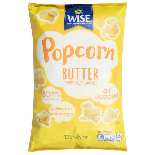 Wise Popcorn, Air Popped, Butter