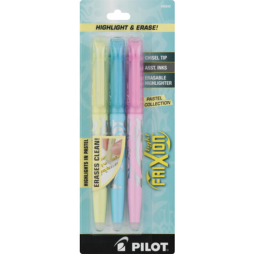 Pilot Erasable Highlighter, Assorted Inks, Chisel Tip