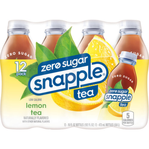 Snapple Tea, Zero Sugar, Lemon, 12 Pack