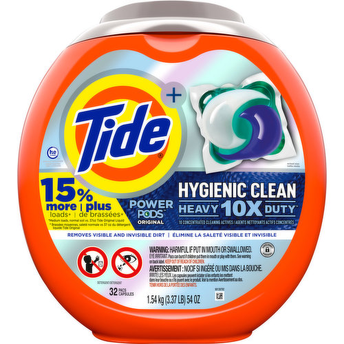 Tide Detergent, Hygienic Clean Heavy 10X Duty, Original