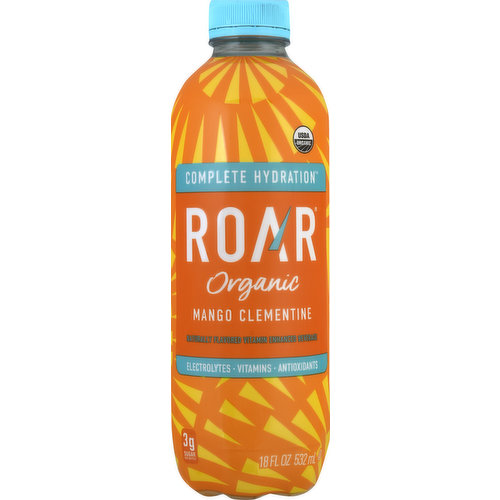 Roar Vitamin Enhanced Beverage, Organic, Mango Clementine