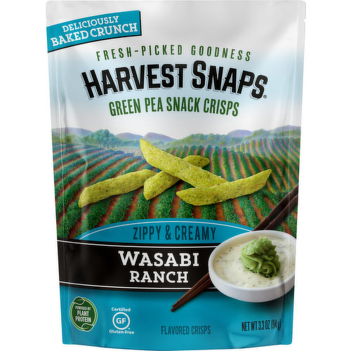 Harvest Snaps Green Pea Snack Crisps, Wasabi Ranch