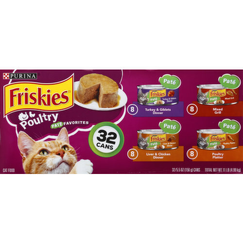 Friskies Cat Food, Poultry, Pate Favorites