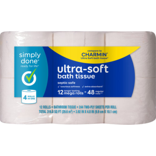 Simply Done Bath Tissue, Ultra-Soft, Mega, 2-Ply