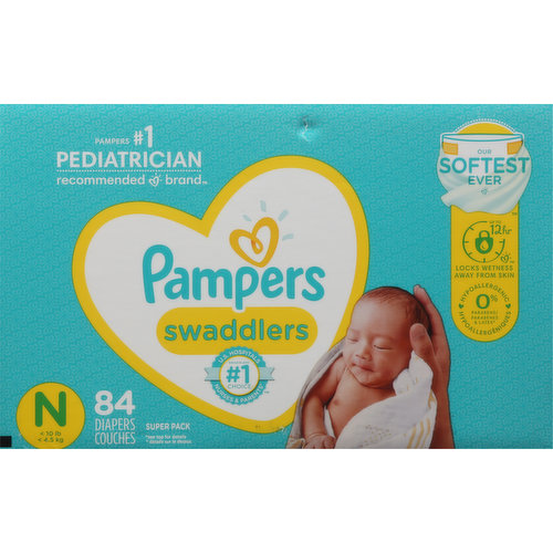 Pampers Diapers, N (Less than 10 lb), Super Pack