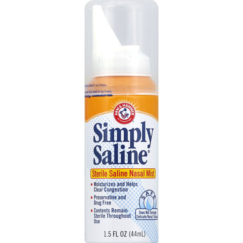 Arm & Hammer Saline Nasal Mist, Sterile, Simply Saline