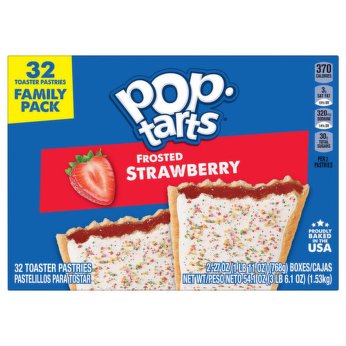 Pop-Tarts Toaster Pastries, Strawberry, Frosted, Family Size