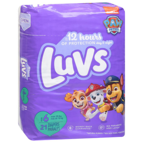 Luvs Diapers, Paw Patrol, Size 6 (Over 35 lbs), Jumbo Pack - King Kullen