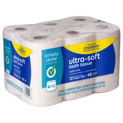 Simply Done Bath Tissue, Ultra-Soft, Mega, 2-Ply