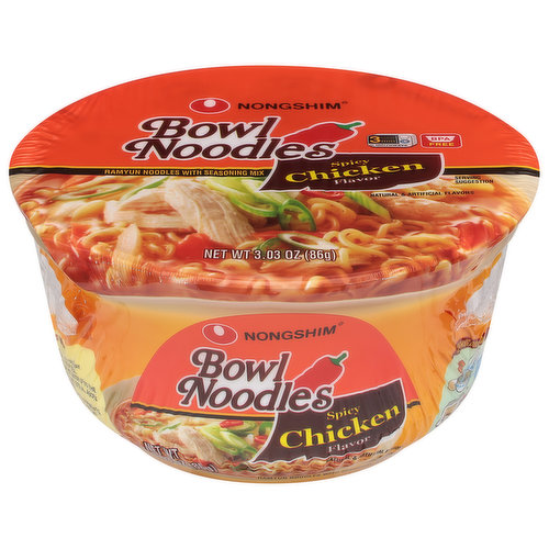 Nongshim Bowl Noodles, Spicy Chicken Flavor
