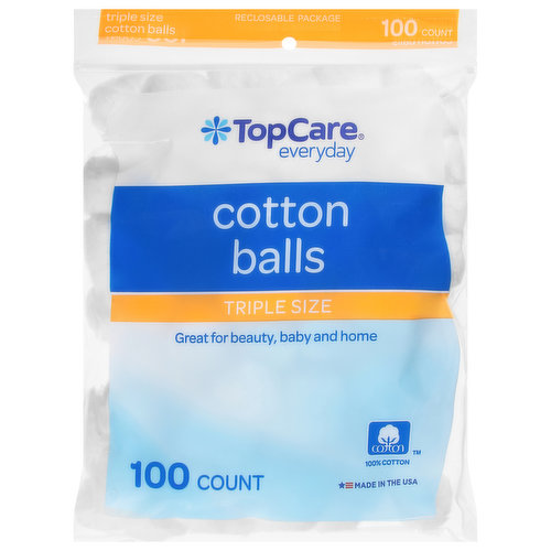 TopCare Cotton Balls, Triple Size