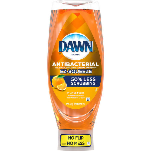 50% less scrubbing (vs dawn non-concentrated). No flip. No mess.