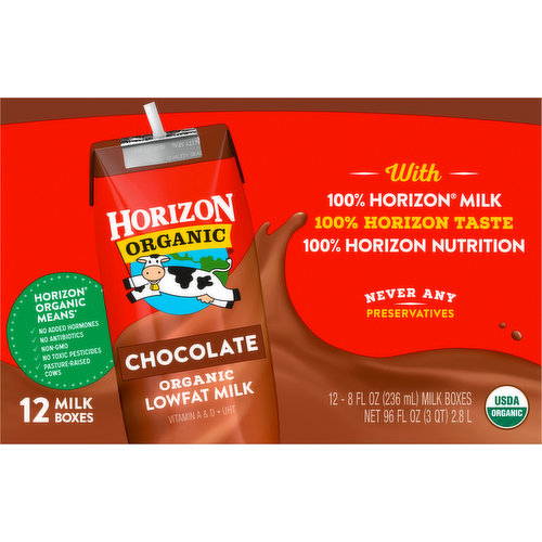 Horizon Organic Milk, Low Fat, Organic, Chocolate