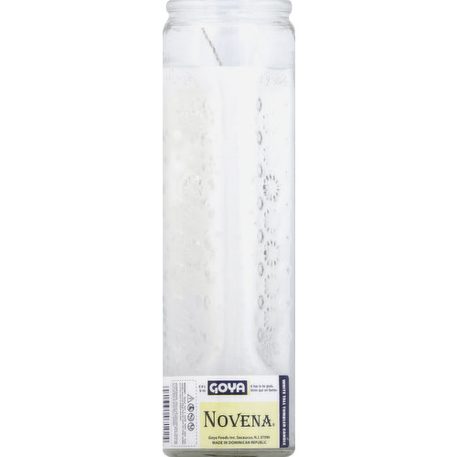 Goya Novena Candle, Tall Tumbler, White