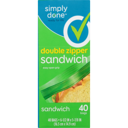 Simply Done Sandwich Bags, Double Zipper