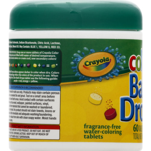 Crayola Bath Dropz Bathtub Water Coloring Tablets 64 Count