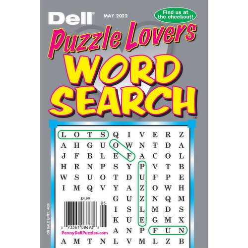 Dell Magazine, Puzzle Lover Word Search, May 2022