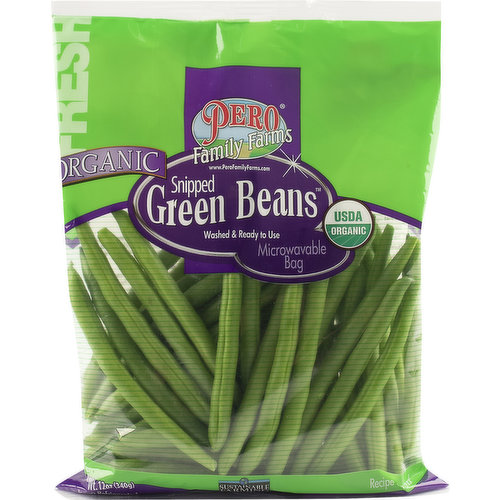 Pero Family Farms Green Beans, Organic, Snipped