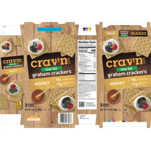Crav'n Flavor Honey Low Fat Graham Crackers
