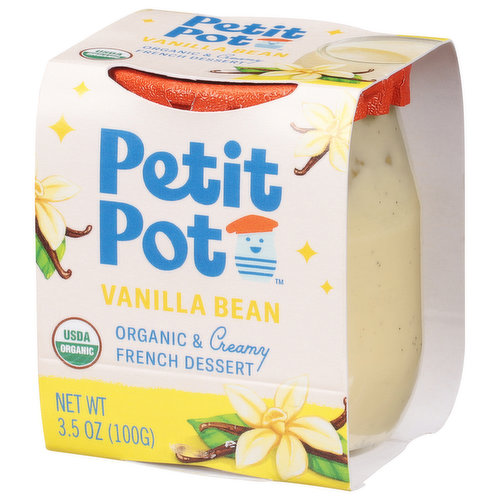 Petit Pot French Dessert, Organic & Creamy, Vanilla Bean