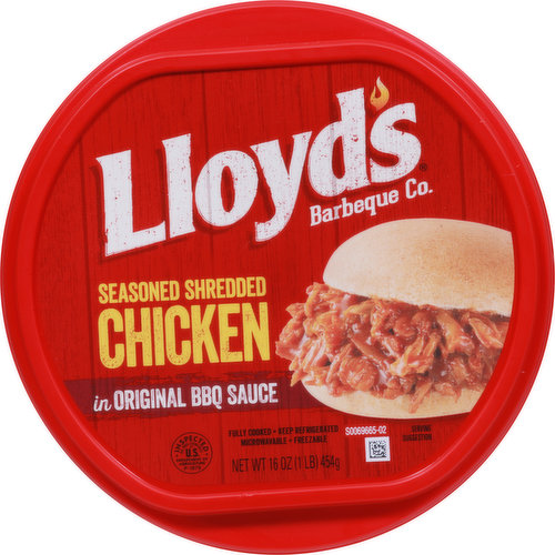 Lloyd's Shredded Chicken, Seasoned, Original BBQ Sauce