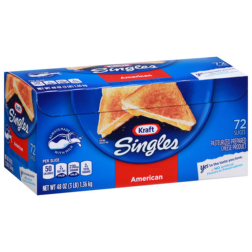 Kraft Cheese, Slices, American, Singles - King Kullen