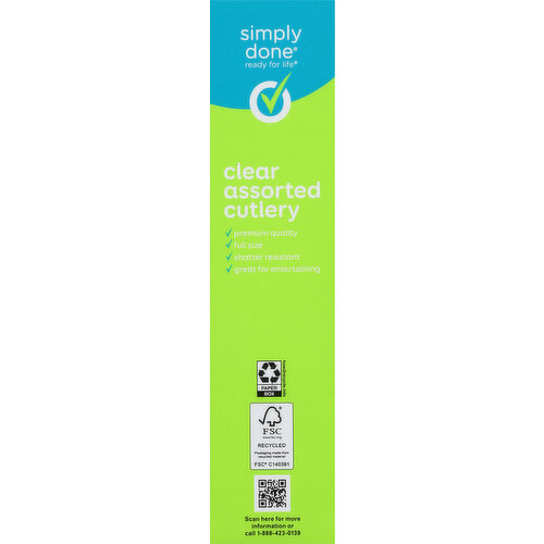 Simply Done Cutlery, Assorted, Clear