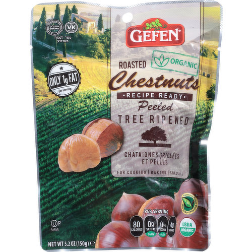 Gefen Chestnuts, Organic, Roasted, Peeled