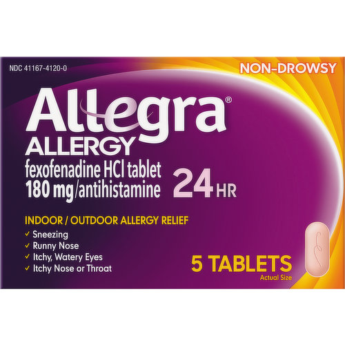 Allegra Allergy Relief, Indoor/Outdoor, 24 Hr, Non-Drowsy, Tablets