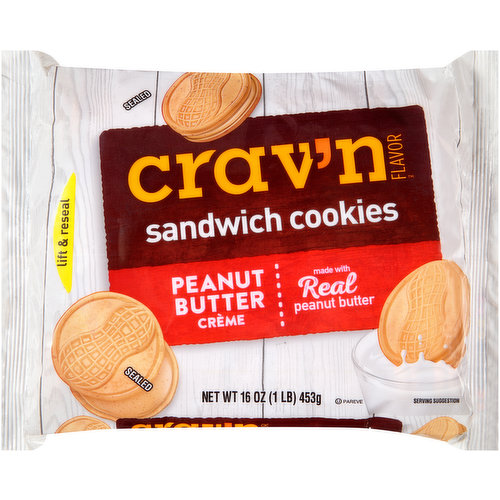 Crav'n Flavor Peanut Butter Creme Sandwich Cookies