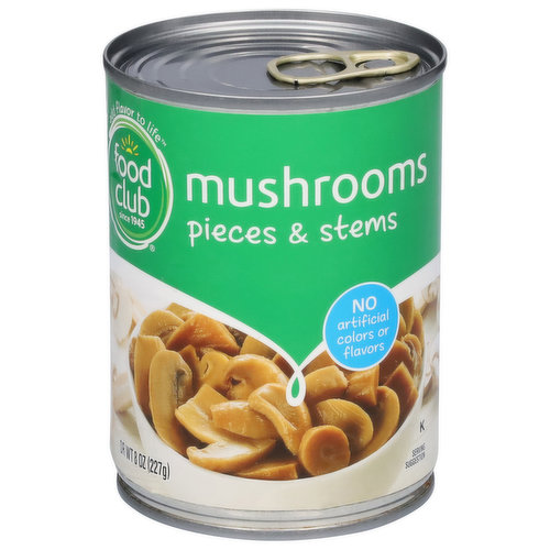 Food Club Mushrooms, Pieces & Stems