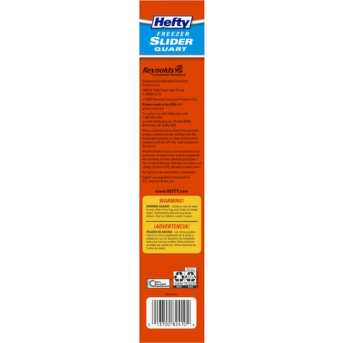 HEFTY FREEZER SLIDER BAGS GALLON