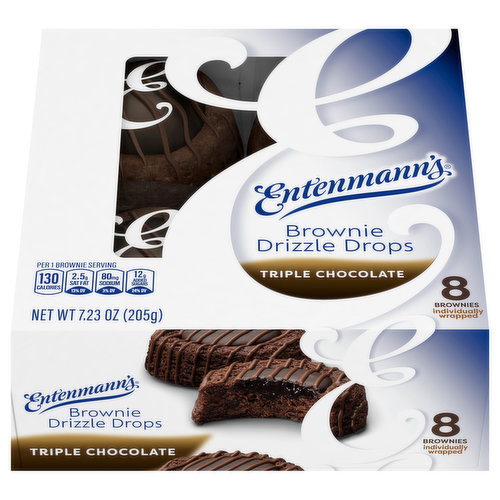 Entenmann's Brownie Drizzle Drops, Triple Chocolate