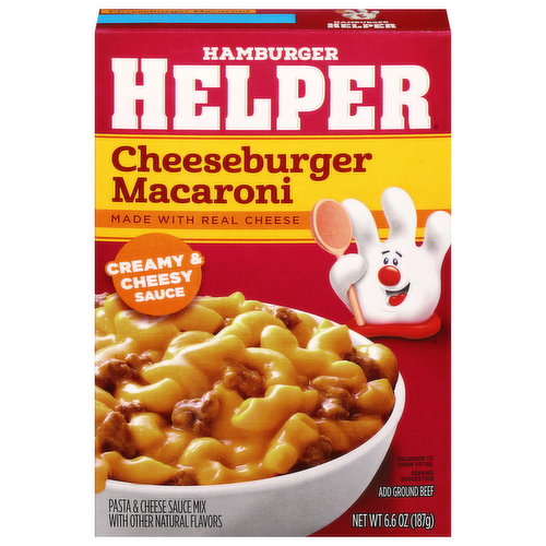 Hamburger Helper Cheeseburger Macaroni, Creamy & Cheesy Sauce