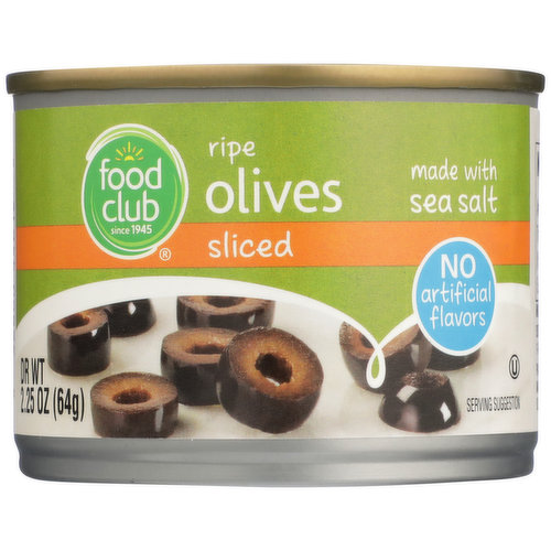 Food Club Sliced Ripe Olives Made With Sea Salt