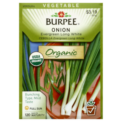 Burpee Seeds, Organic, Onion, Evergreen Long White